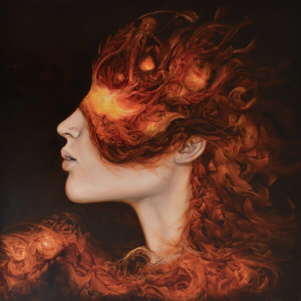 In flames I, 100 x 100 cm